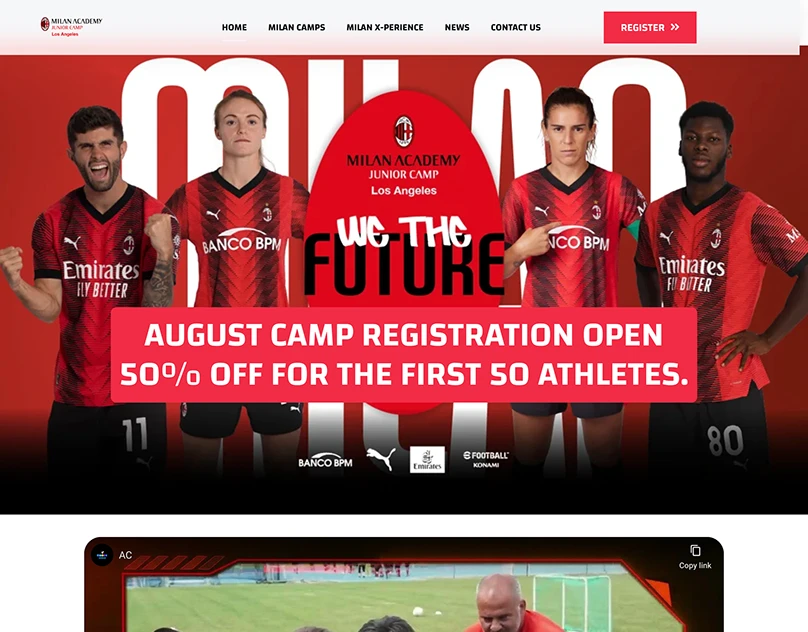 Football Academy website built with WordPress and Elementor by RaFi IslaM