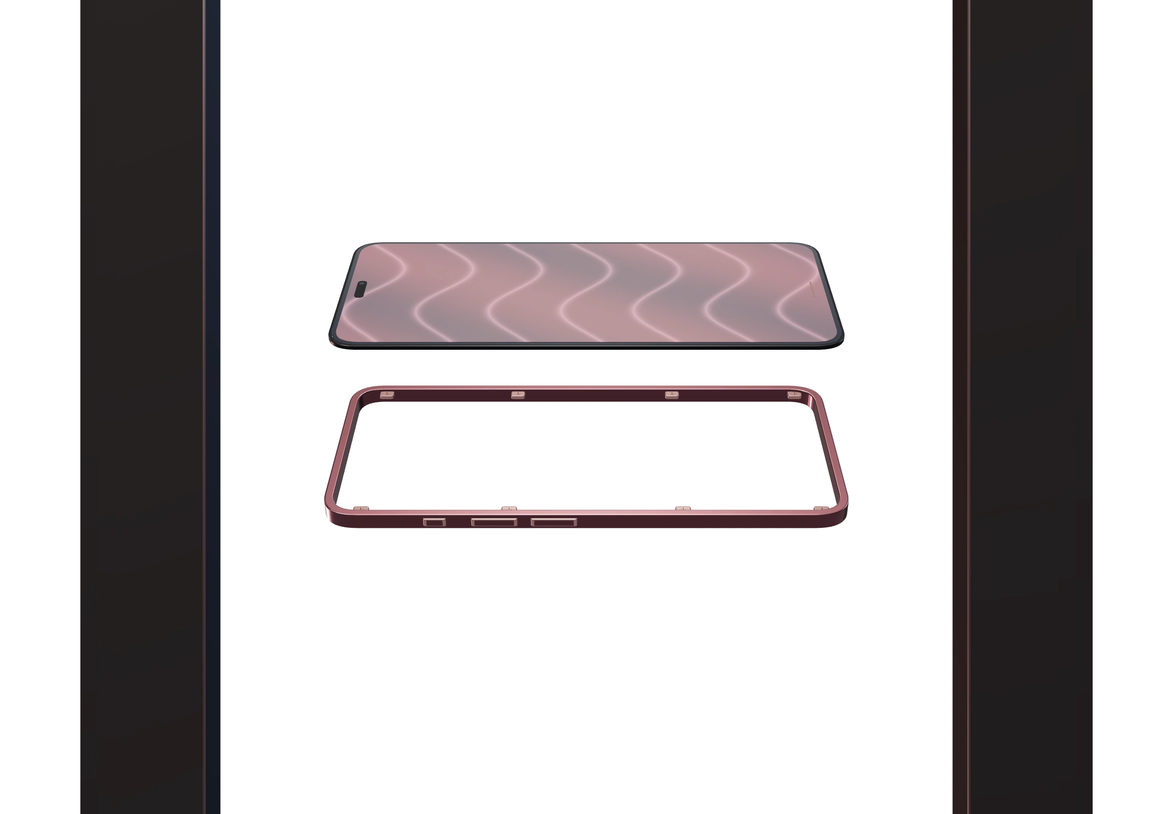 An open aluminum perimeter frame with buttons and attachment points.